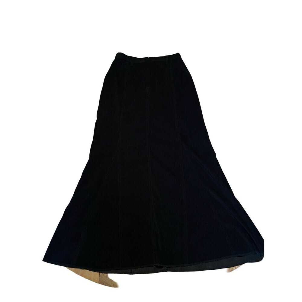 Vintage Tuzzi Mermaid Black Maxi Skirt Sz 10 Steampunk Whimsigoth Grunge Witchy